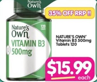 Your Discount Chemist NATURE'S OWN Vitamin B3 500mg Tablets 120 offer