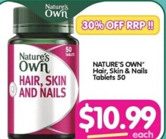 Your Discount Chemist NATURE'S OWN Hair, Skin & Nails Tablets 50 offer