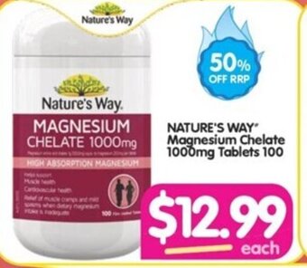 Your Discount Chemist NATURE'S WAY" Magnesium Chelate 1000mg Tablets 100 offer
