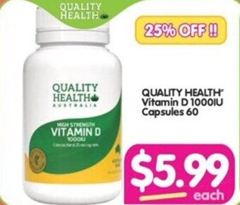 QUALITY HEALTH Vitamin D 1000IU Capsules 60