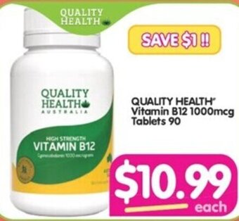 QUALITY HEALTH Vitamin B12 1000mcg Tablets 90