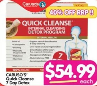 Your Discount Chemist CARUSO'S Quick Cleanse 7 Day Detox offer