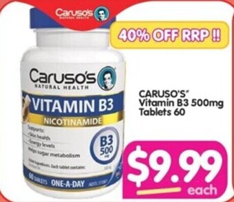 Your Discount Chemist CARUSO'S Vitamin B3 500mg Tablets 60 offer