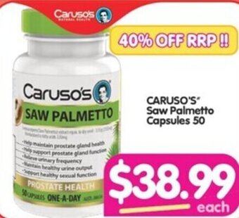 Your Discount Chemist CARUSO'S Saw Palmetto Capsules 50 offer
