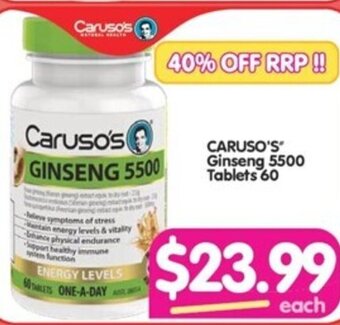 Your Discount Chemist CARUSO'S Ginseng 5500 Tablets 60 offer
