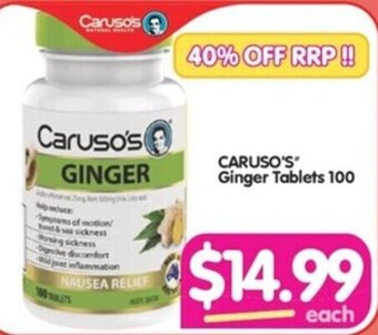Your Discount Chemist CARUSO'S Ginger Tablets 100 offer