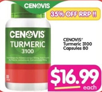 Your Discount Chemist CENOVIS Turmeric 3100 Capsules 80 offer