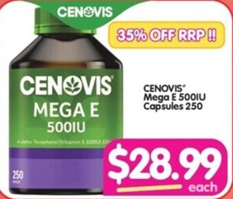 CENOVIS Mega E 500IU Capsules 250
