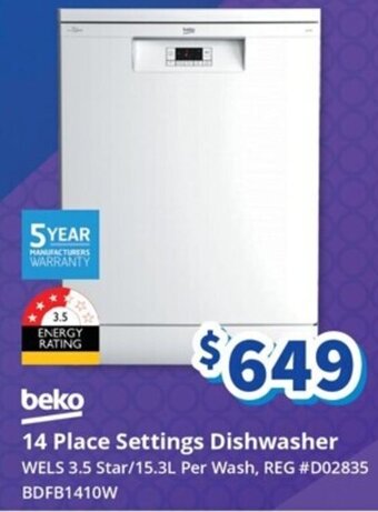 Bi-Rite 14 Place Settings Dishwasher offer