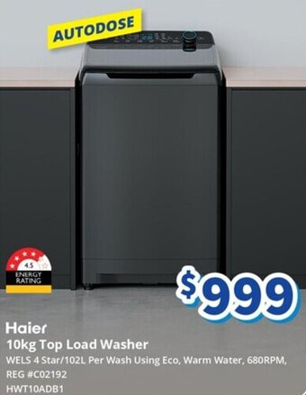Bi-Rite Haier 10kg Top Load Washer offer