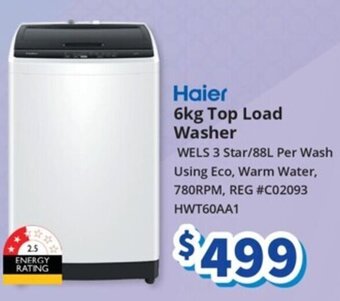 Bi-Rite Haier 6kg Top Load Washer offer