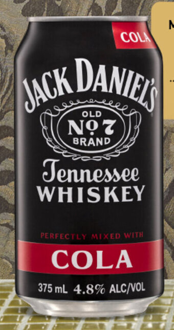 JACK DANIELS WHISKEY COLA 375ML CANS