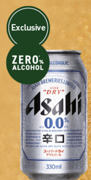 Dan Murphy's Asahi 0.0% 330mL Cans offer