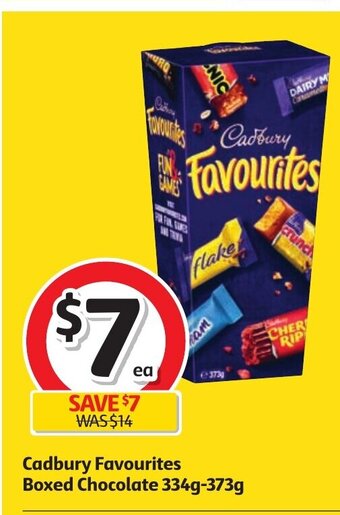 Coles Cadbury Favourites Boxed Chocolates 334g-373g offer