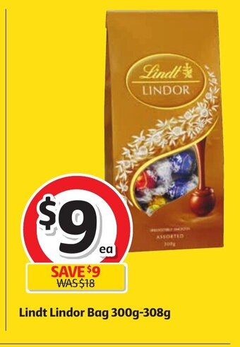 Coles Lindt Lindor Bag 300g-308g offer