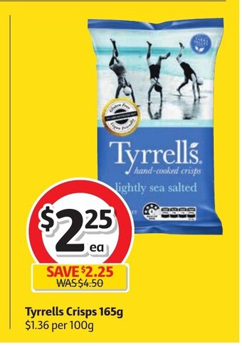 Coles Tyrrells Crisps 165g offer