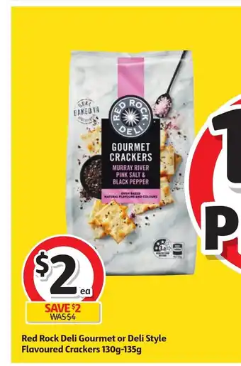 Coles Red Rock Deli Gourmet or Deli Style Flavoured Crackers 130g-135g offer