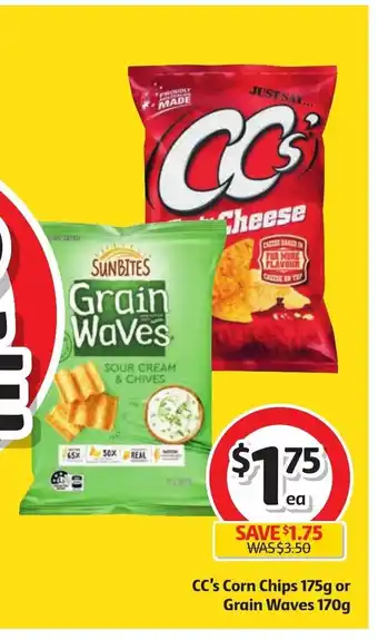 Coles CC's Corn Chips 175g or Grain Waves 170g offer