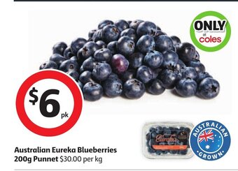 Coles Australian Eureka Blueberries 200g Punnet offer