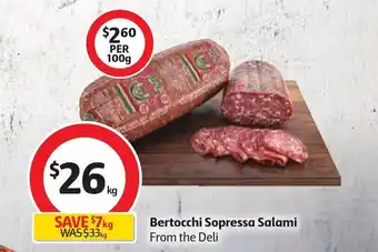 Coles Bertocchi Sopressa Salami from the deli offer