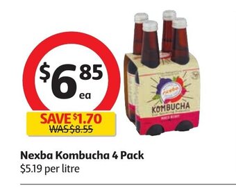 Coles Nexba Kombucha 4 Pack offer