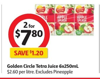 Coles Golden Circle Tetra Juice 6x250mL offer
