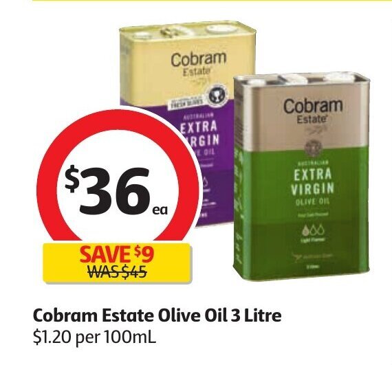 Cobram Estate Olive Oil 3 Litre offer at Coles