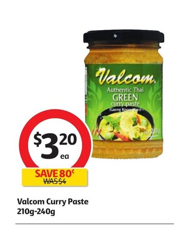 Coles Valcom Curry Paste 210g-240g offer