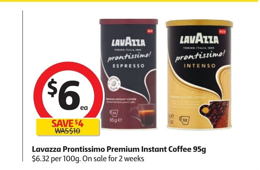 Lavazza Prontissimo Premium Instant Coffee 95g offer at Coles