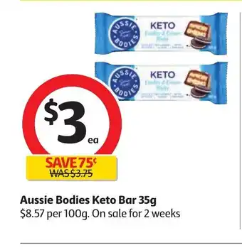 Coles Aussie Bodies Keto Bar 35g offer