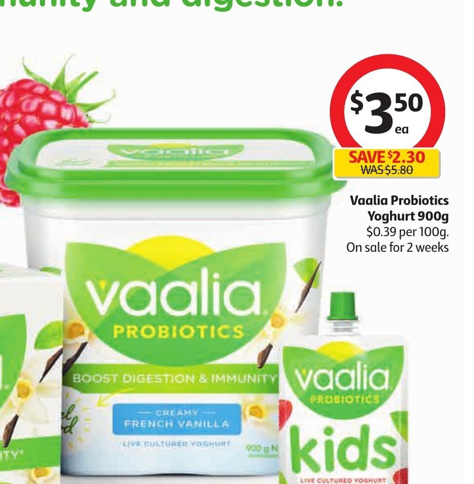 Vaalia Probiotics Yoghurt 900g offer at Coles