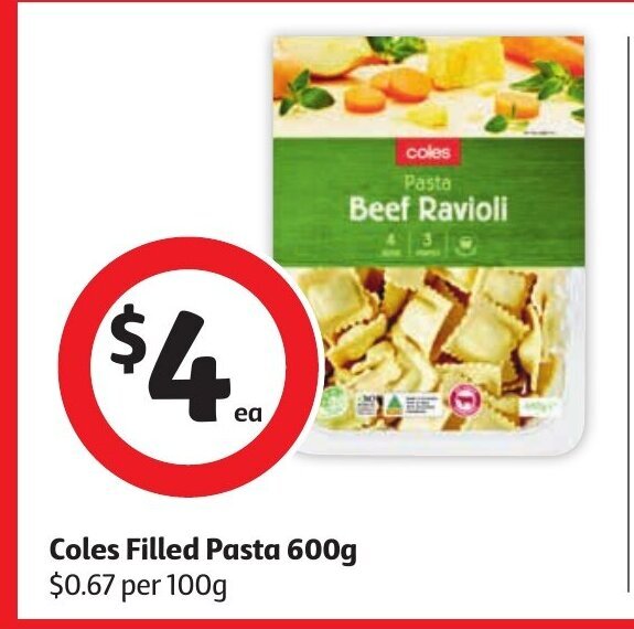 Coles Filled Pasta 600g offer at Coles