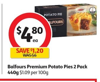 Balfours Premium Potato Pies 2 Pack 440g