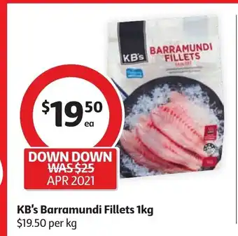 Coles KB's Barramundi Fillets 1kg offer