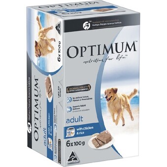 Woolworths Optimum wet dog food pk 6 x 100g offer