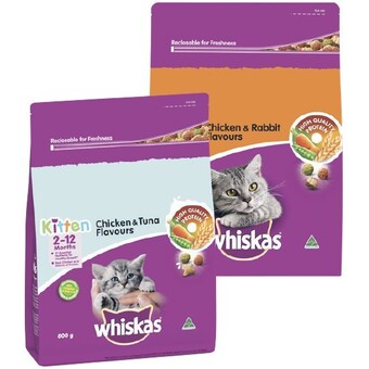 Woolworths Whiskas dry cat food 800g offer