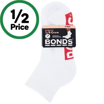 Woolworths Bonds ladies 1/4 crew sock pk 3 offer