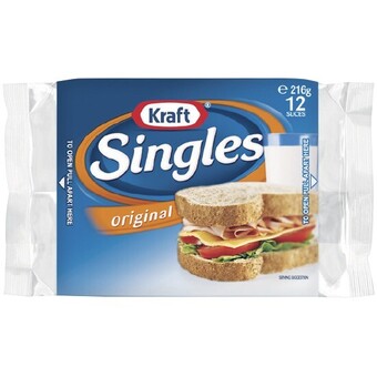 Woolworths Kraft singles 216g pk 12 offer