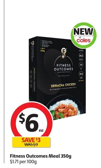 Coles Fitness Outcomes Meal 350g offer