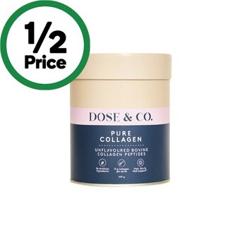 Woolworths Dose & co. pure unflavoured collagen 200g offer