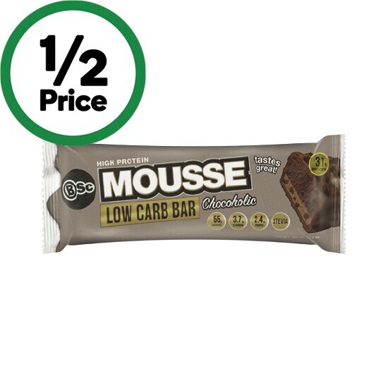 Body science high protein low carb mousse bar 55g offer at Woolworths