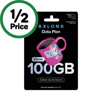 Woolworths Belong $35 data starter kit¥ offer