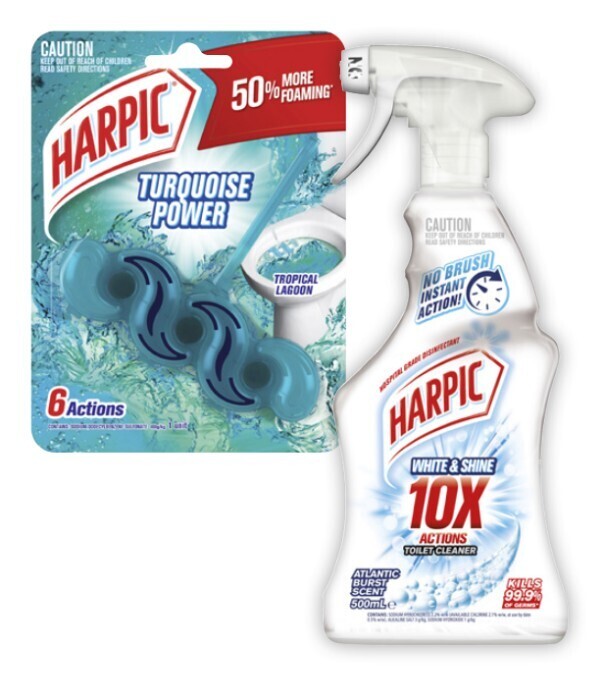 Harpic toilet cleaners 39g or white & shine liquid 500ml offer at Coles