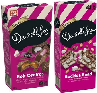 Coles Darrell lea soft centres gift box 255g or rocklea road 290g offer