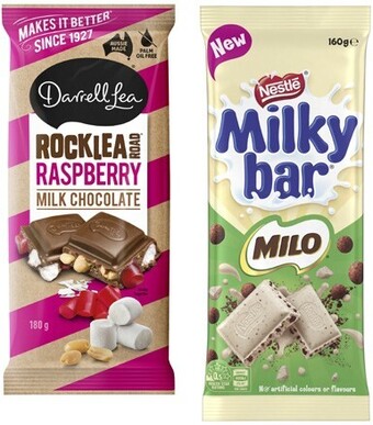 Coles Darrell lea block chocolate 160g-180g or nestlé block chocolate 118g-200g offer