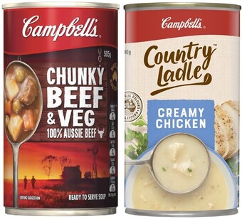 Coles Campbell's country ladle or chunky soup 495g-505g offer