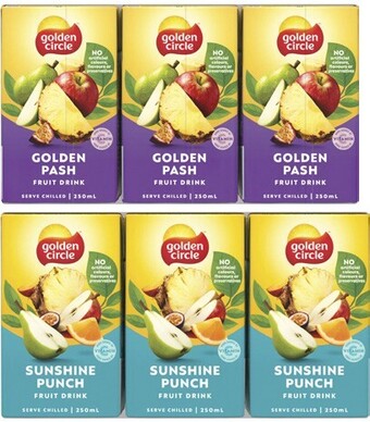 Coles Golden circle tetra fruit drink 6x250ml offer