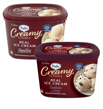 Coles Bulla creamy classic 2 litre offer