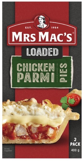 Coles Mrs macs loaded pies 2 pack 400g offer
