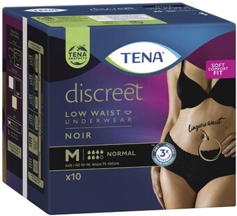 Coles Tena discreet women's incontinence underwear medium noir 10 pack offer